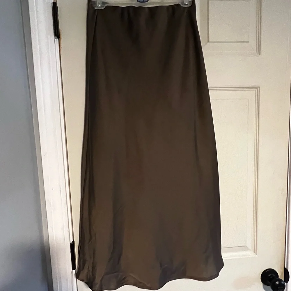 Satin Midi Slip Skirt